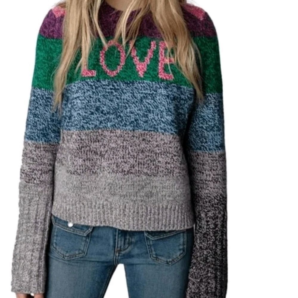 Zadig & Voltaire‎ Sweater Womens Small Cashmere Wool Cyrka Love Crewneck